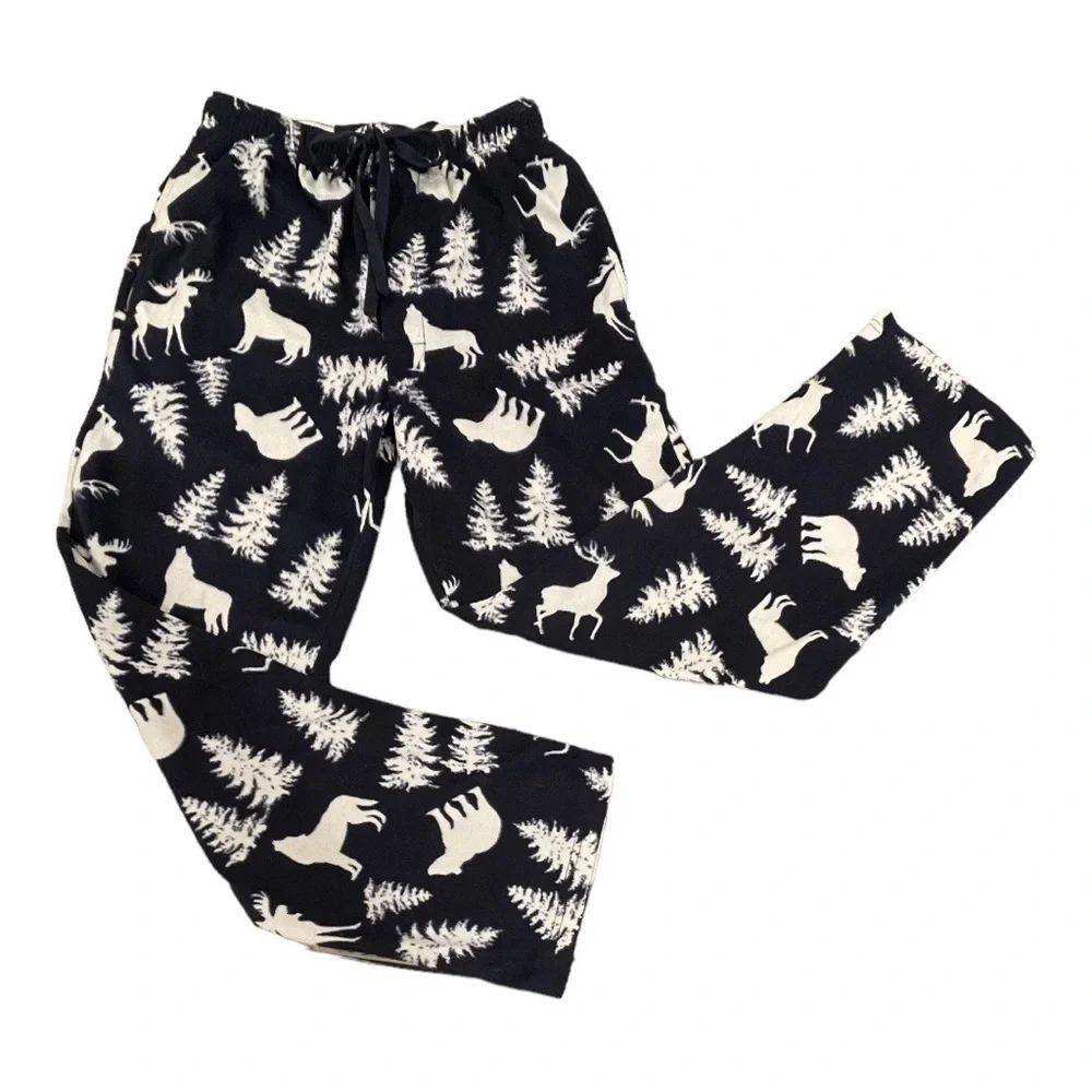 Stafford Men’s Size Small Navy/White Deer-Trees Sleep Pants